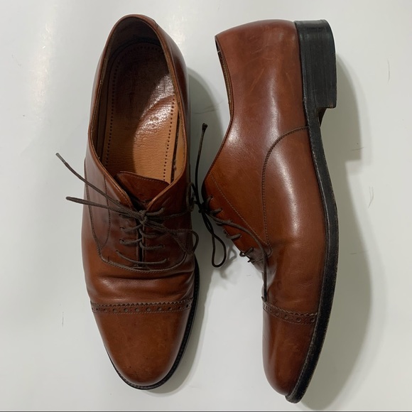 Salvatore Ferragamo Other - Salvatore Ferragamo Leather Cap Toe Brown Oxford Dress Shoes Mens Size 11.5 D